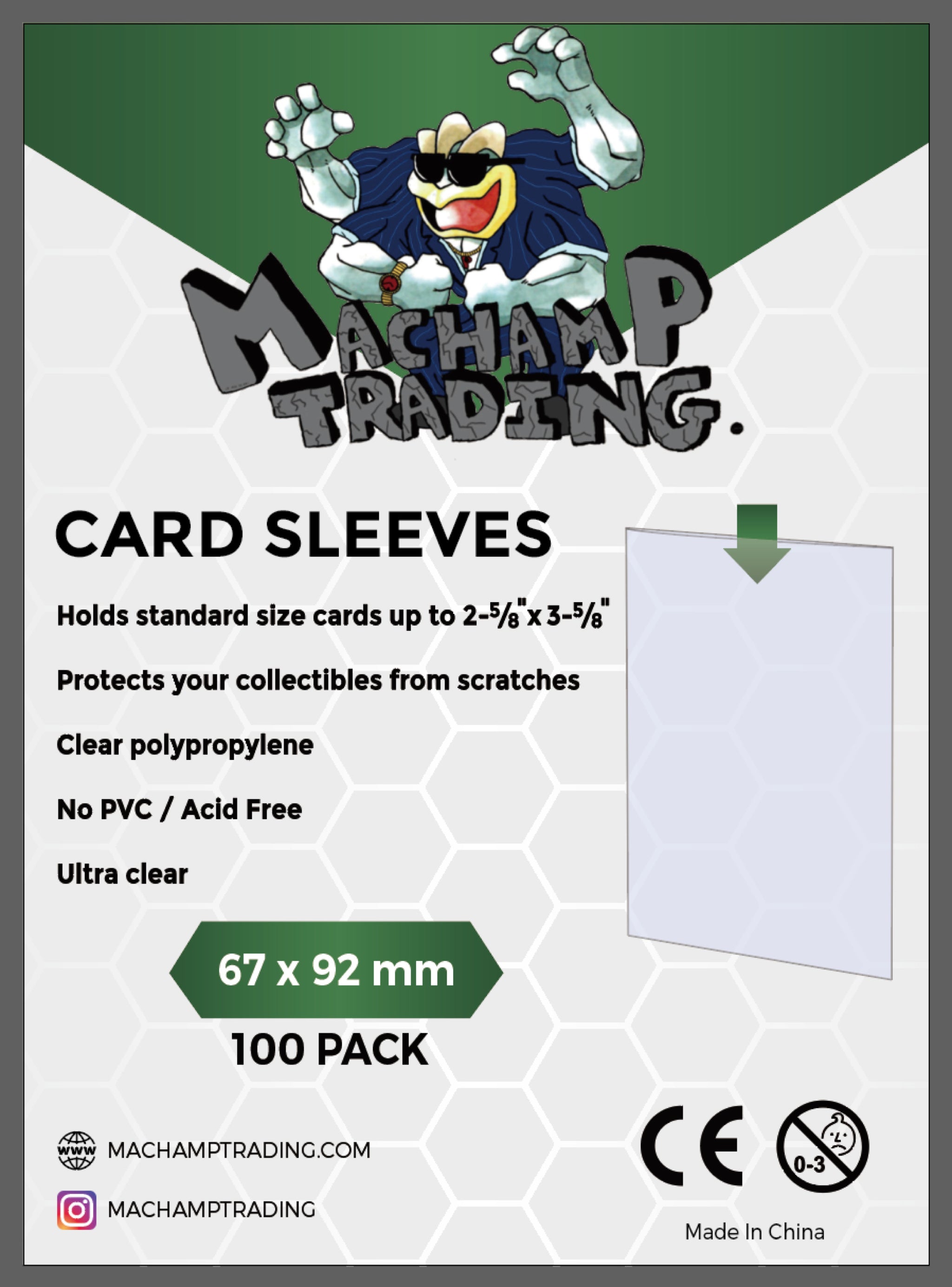 2 5/8 x 3 5/8 card sleeves to mm 44x68mm main image 0